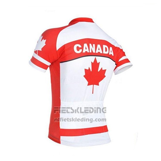 2018 Fietskleding Canada Oranje en Wit Korte Mouwen en Koersbroek